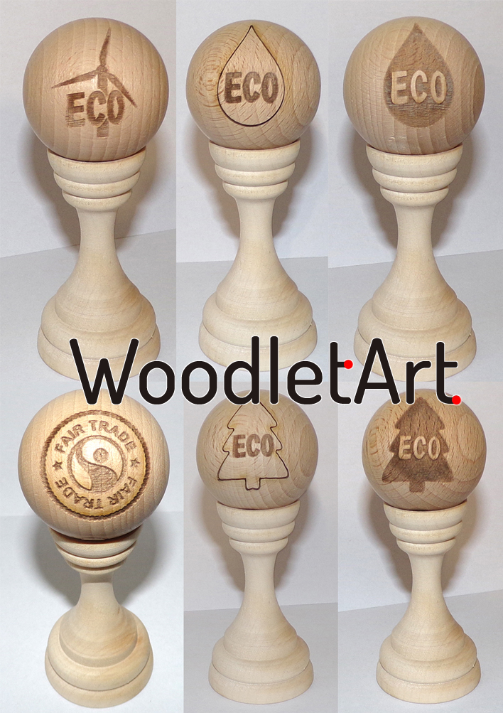 Gravierte Holzperlen